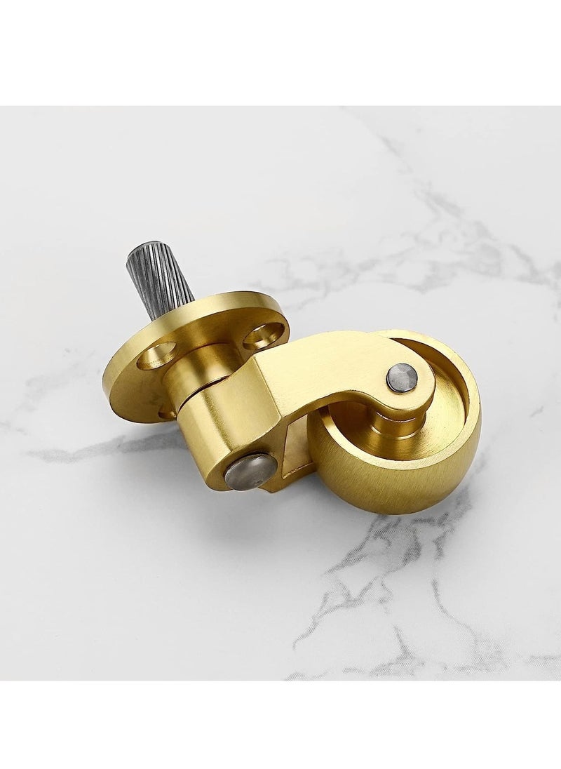 SYOSI - Threaded Stem Caster Wheels Swivel Casters, Universal Brass Caster Stems 360 Degree Rotation Casters, Metal Caster Replacements for Furniture Trunk Box Trolley Cabinet Coffee Table (Pack of 4) - Image 1