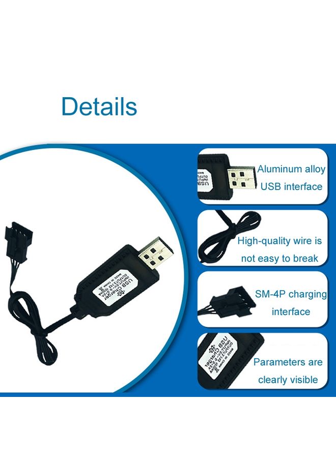 HuHa 7.4V 18650 Lithium Battery USB Charging Cable(SM-4P) - Image 3