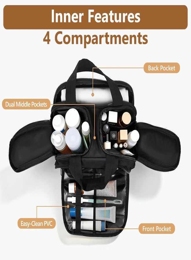 YooxArmor Travel Toiletry Bag for Women Men, Black - Image 3