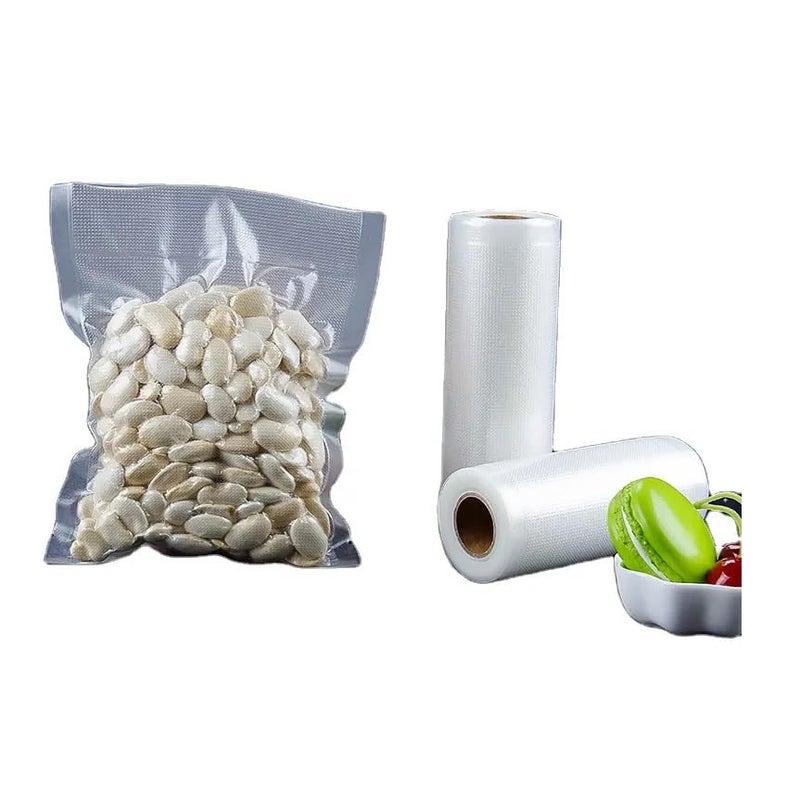 VACUUM PACKERS أكياس تفريغ الهواء من البلاستيك الشفاف بدرجة غذائية 20 سم × 15 متر بسماكة 100 ميكرون - Image 3