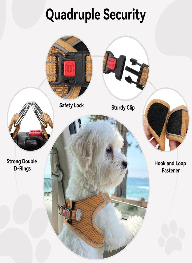 Joytale Small Dog Harness, Breathable Mesh Step-in Vest, Reflective Soft Padded Harnesses for Puppies and Extra Small Dogs, Brown, XS - Image 5