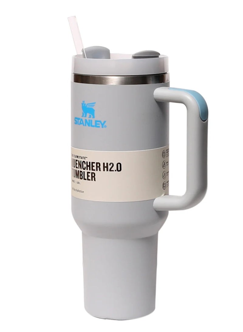 Quencher H2.0 FlowState Stainless Steel Vacuum Insulated Tumbler with Lid and Straw for Water, Iced Tea or Coffee, Smoothie and More, 40 oz