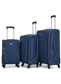 Giordano Softside  Luggage Trolley 3 PCS Set ,Blue