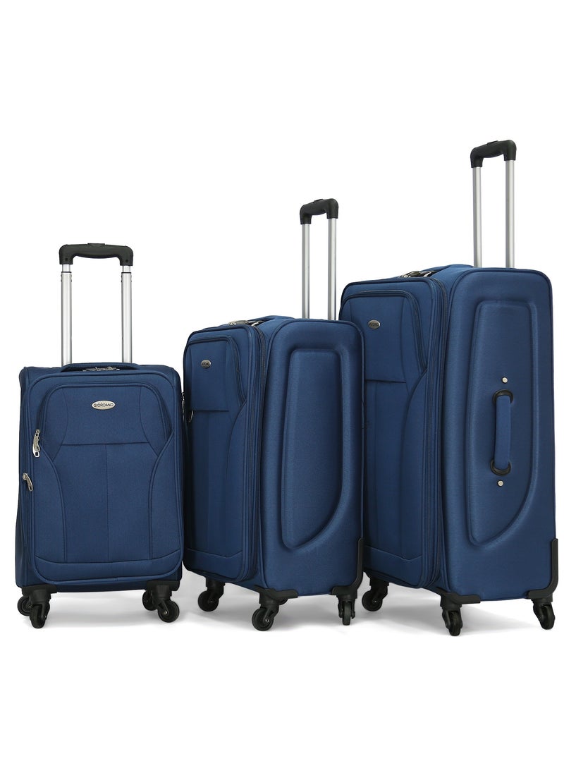 GIORDANO Giordano Softside  Luggage Trolley 3 PCS Set ,Blue  - Image 1