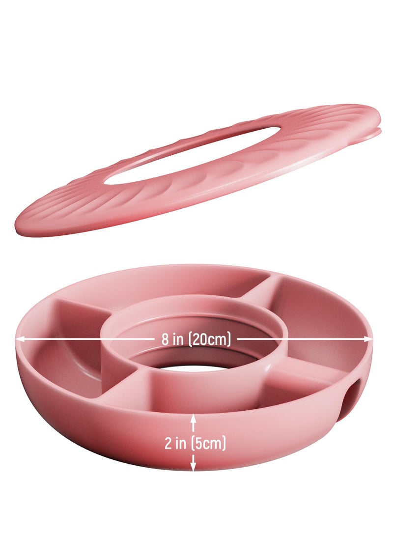 Snack Tray with Cover for Stanley Cup Accessories Reusable Snack Bowl for Stanley 40 oz Tumbler with Handle Silicone Snack Holder for Valentines Stanley Cup Owala Water Bottle Gifts for Women