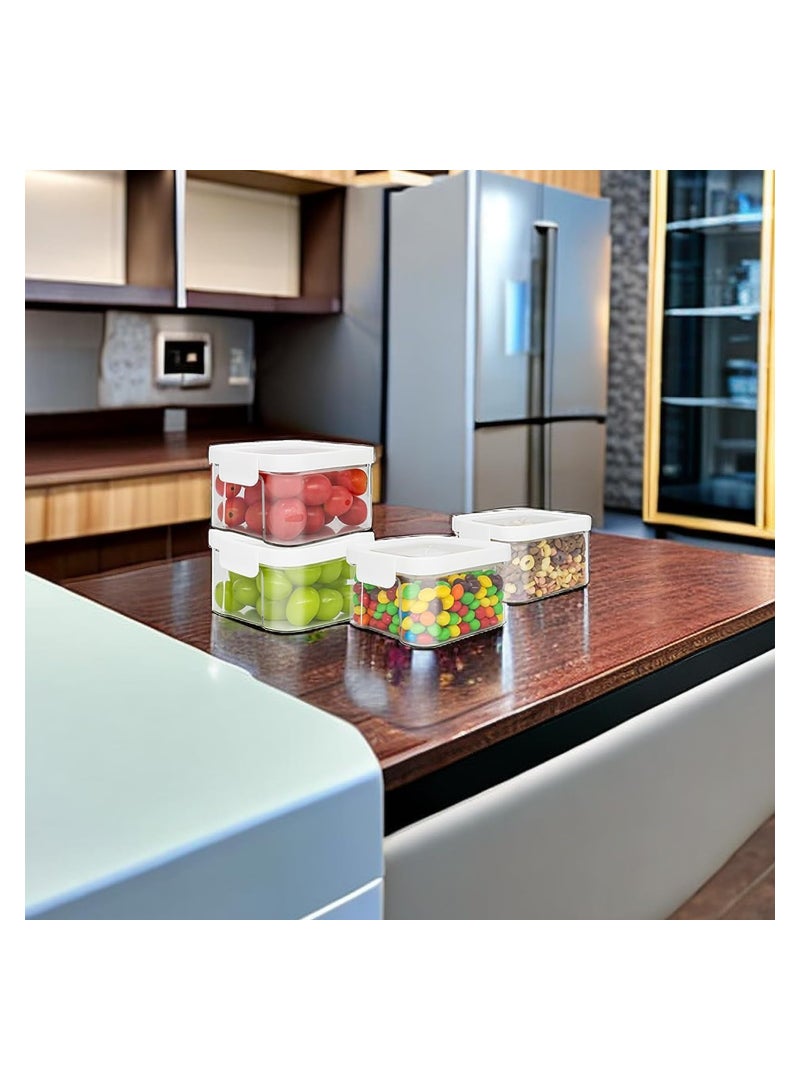 كاست ويف محكم الغذاء تخزين الحاويات ، 2 460 مل / 15 اوقية ( الاونصة ) سميكة مع غطاء من البلاستيك الحاويات ، في حالة التعبئة والتغليف ، لا تحتوي على ثنائي الفينول أ ، يمكن أن تكون مكدسة في مطبخ تخزين المواد الغ - Image 3