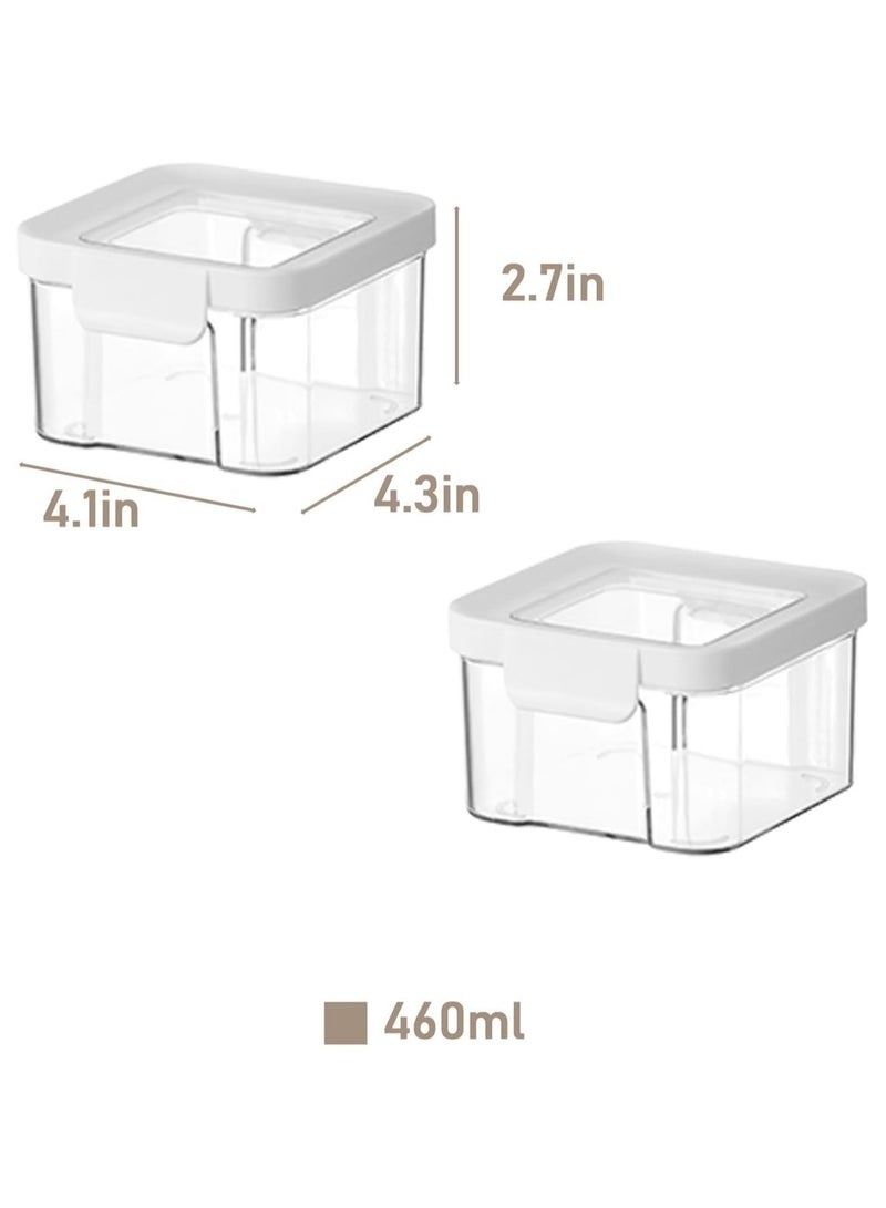 كاست ويف محكم الغذاء تخزين الحاويات ، 2 460 مل / 15 اوقية ( الاونصة ) سميكة مع غطاء من البلاستيك الحاويات ، في حالة التعبئة والتغليف ، لا تحتوي على ثنائي الفينول أ ، يمكن أن تكون مكدسة في مطبخ تخزين المواد الغ - Image 5