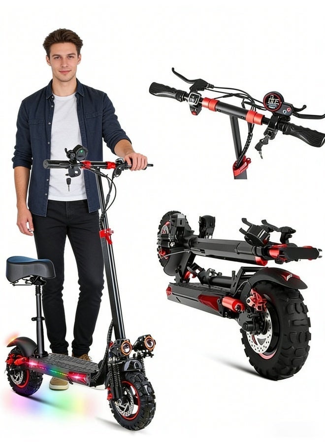 WAKYME Best Seller: Foldable Electric Scooter with Seat, 600W Powerful Motor, High-Capacity Battery, LCD Display & Dual Charging Ports – Perfect for Adults! - Image 1