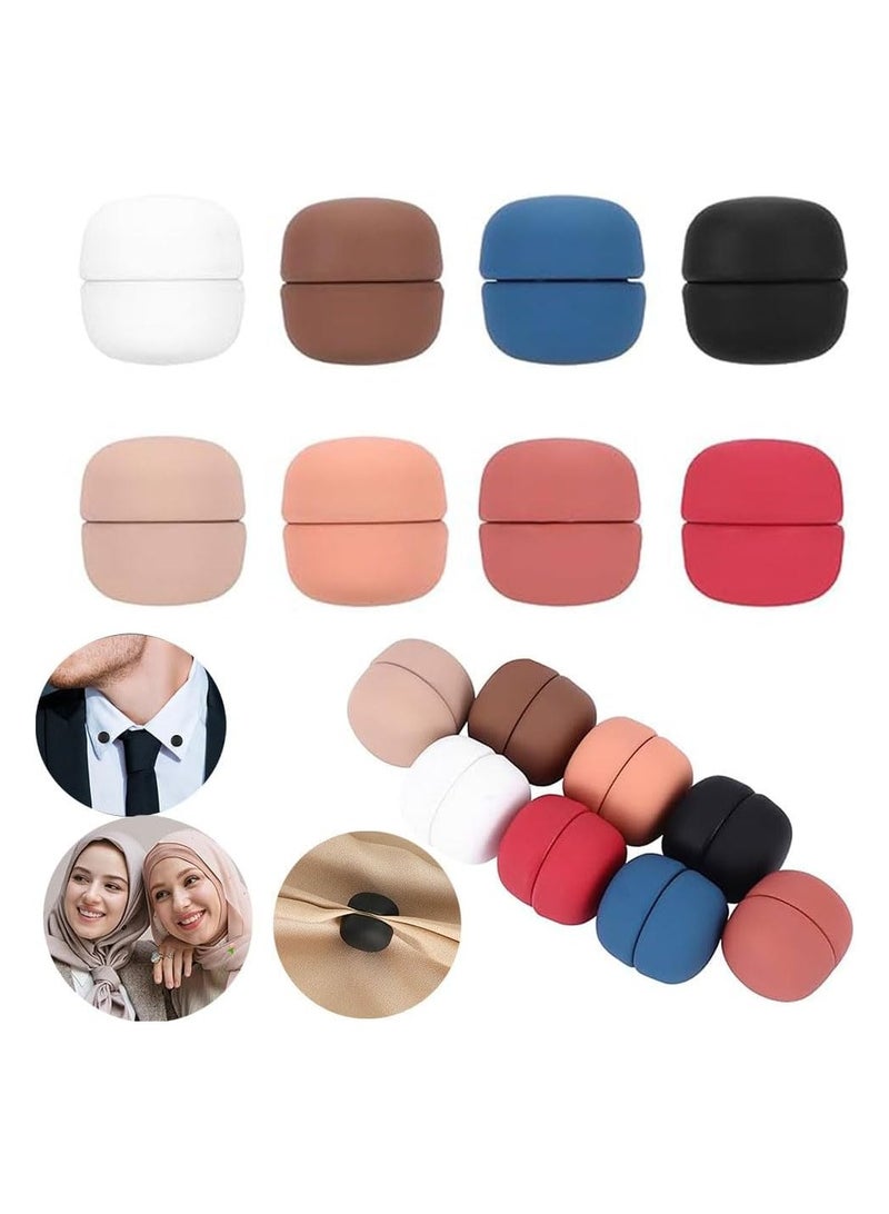 Hijab Magnetic Pins,8 Pcs Small Strongest Commercial Strength Colorful Scarf Pins Buttons for Women Multi-Use (Matte Style) - Image 1
