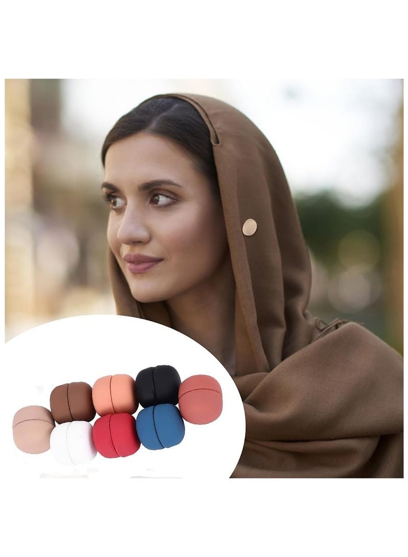 Hijab Magnetic Pins,8 Pcs Small Strongest Commercial Strength Colorful Scarf Pins Buttons for Women Multi-Use (Matte Style) - Image 2