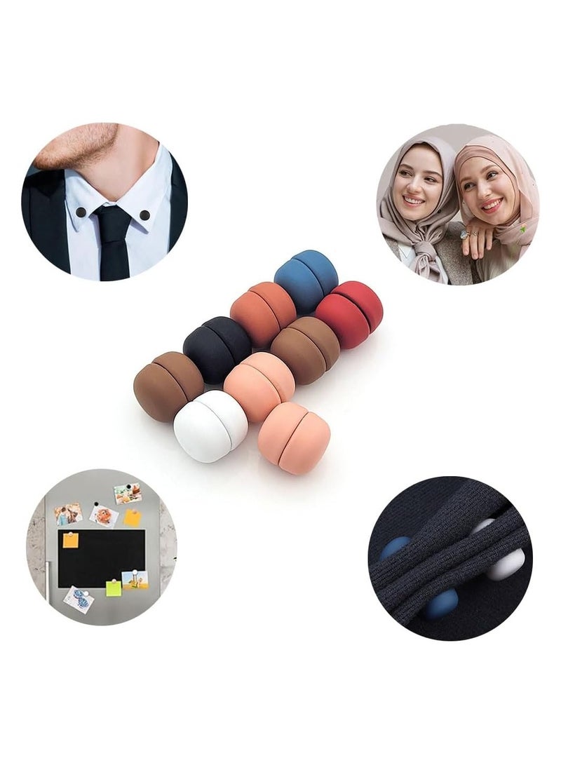 Hijab Magnetic Pins,8 Pcs Small Strongest Commercial Strength Colorful Scarf Pins Buttons for Women Multi-Use (Matte Style) - Image 4