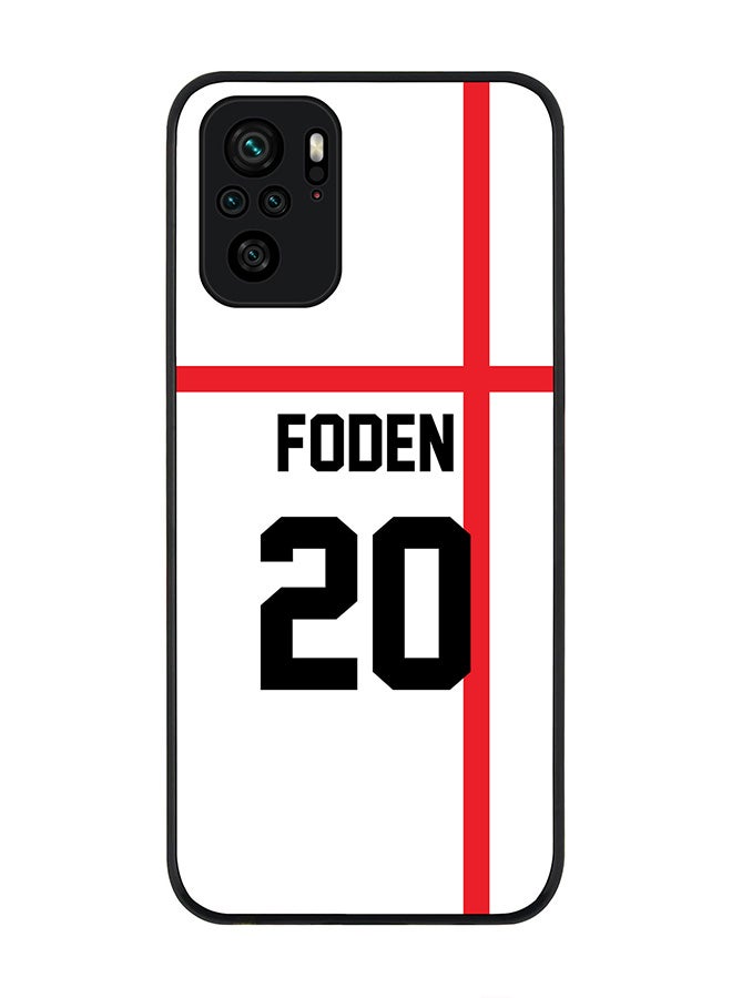Stylizedd Rugged Black edge case for Xiaomi Poco M5s Slim fit Soft Case Flexible Rubber Edges Anti Drop TPU Gel Thin Cover - Football Team - England Player Name - Foden - Image 1