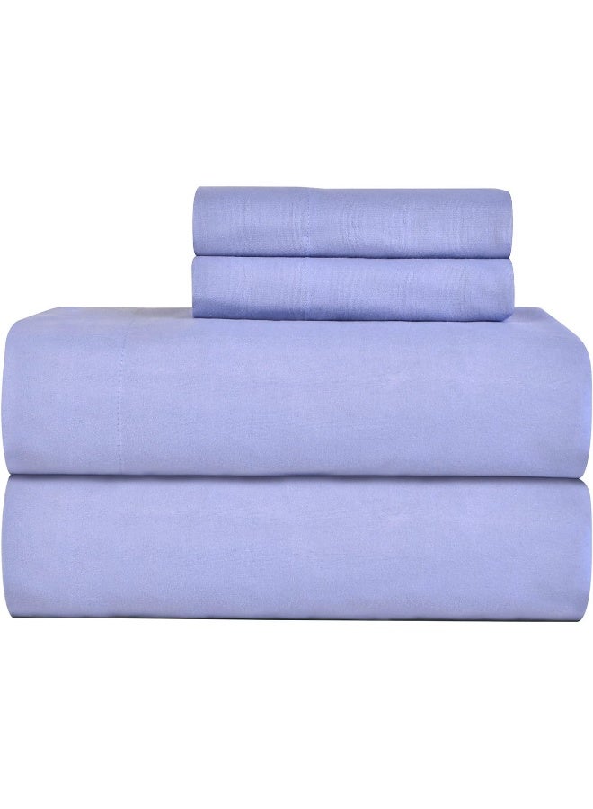 Pointehaven Heavy Weight Flannel Cotton Sheet Set, Queen, Blue