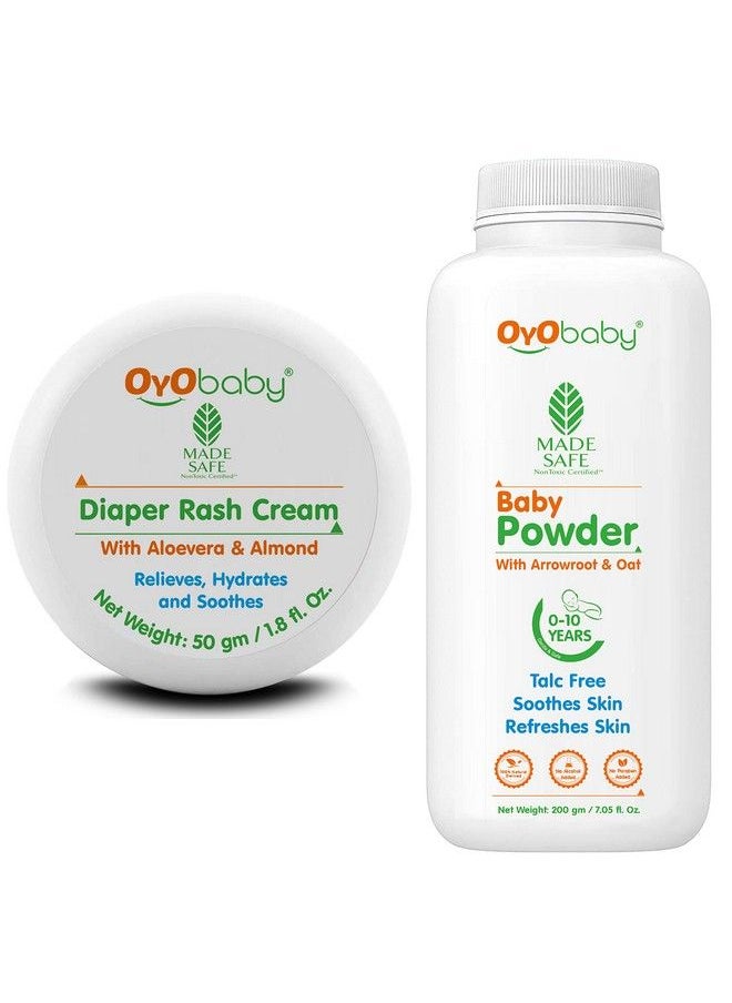OYO BABY Baby Combo Diaper Rash Cream And Dusting Baby Powder (50Gm And 200Gm Respectively)  - Image 1