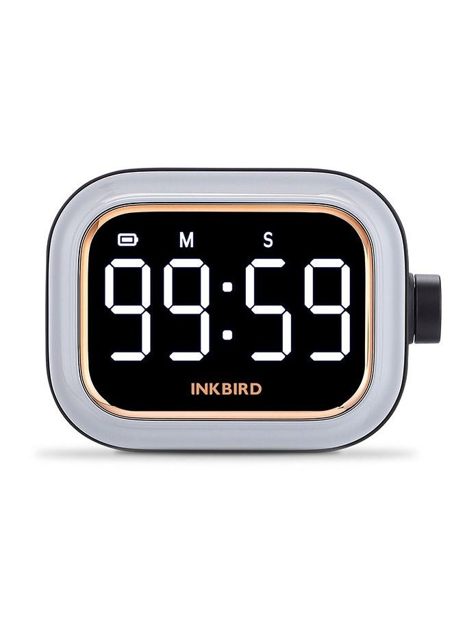 INKBIRD - INKBIRD IDT-02 Digital Timer Count-Up/Count-Down Timer with Large Backlit LED One-Button Operation USB Rechargeable Battery ECO Mode Portable Timer for Cooking Yoga Study - Image 1