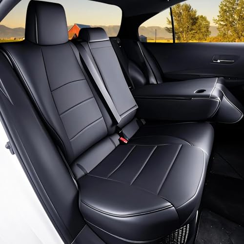 HKZ Fit Corolla Car Seat Cover Full Set for 2019 2020 2021 2022 2023 2024 2025 Toyota Corolla Hatchback All Models - Faux Leather (Black) - Image 3