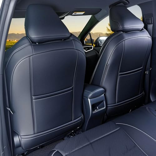 HKZ Fit Corolla Car Seat Cover Full Set for 2019 2020 2021 2022 2023 2024 2025 Toyota Corolla Hatchback All Models - Faux Leather (Black) - Image 4