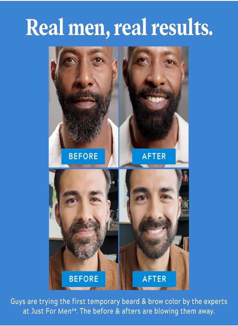 Just For Men - 1-Day temporary Color for Beard and Eyebrows, up to 30 Applications,Black - Image 1