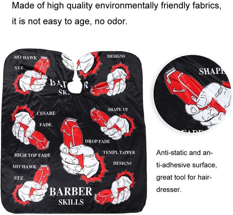 VINGVO Hair Cutting Cape, Barber Cape Fashionable AntiStatic Apron Adjustable Barber Gown with Elastic Neckline for Professional Hair Styling - Image 2