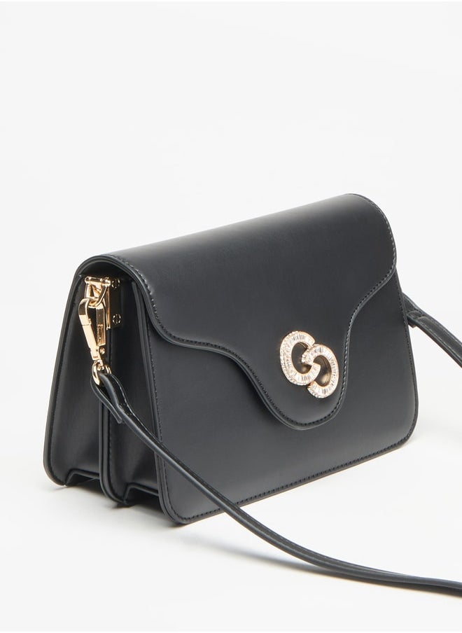 Celeste Embellished Crossbody Bag with Adjustable Strap  - Image 2