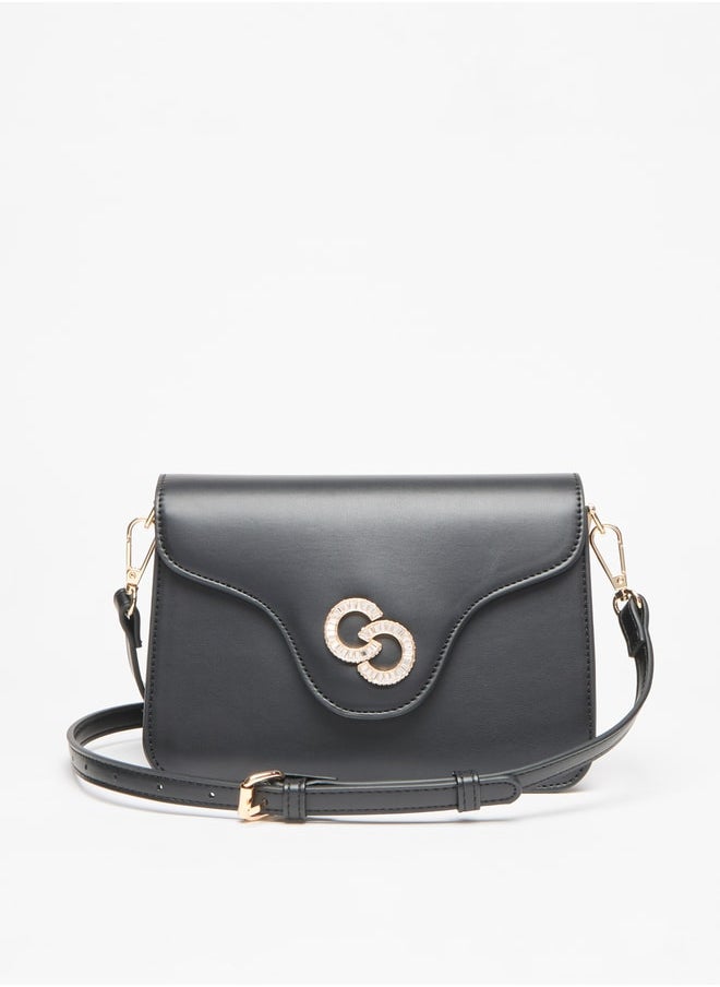 Celeste Embellished Crossbody Bag with Adjustable Strap  - Image 1