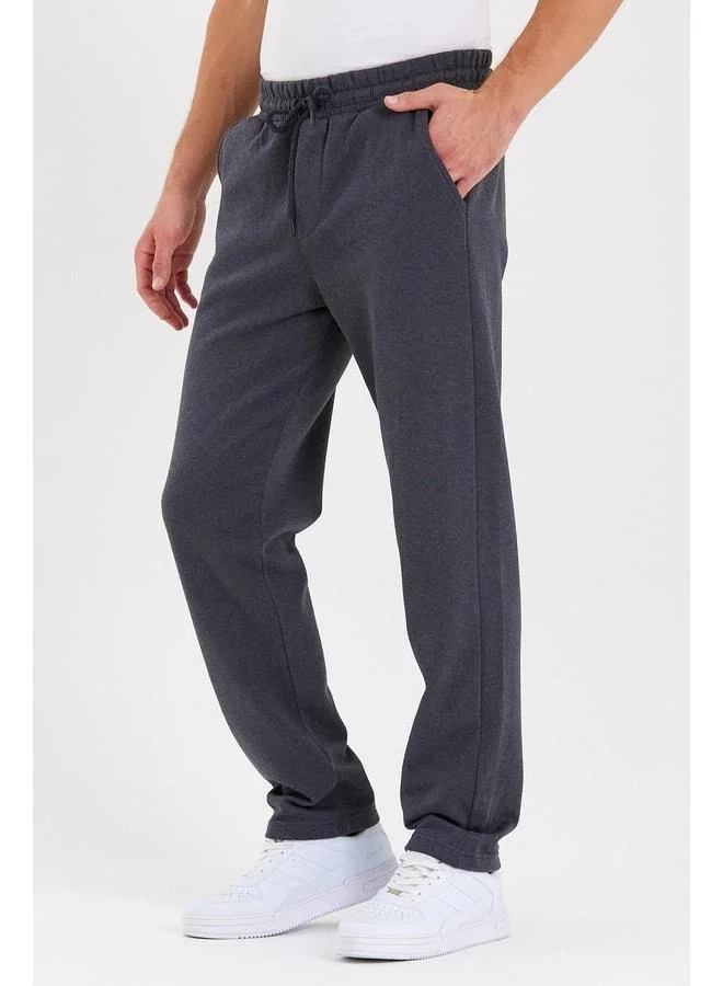 Mmetalic  Black, Anthracite, Navy and Gray Men’s Straight-Leg Sweatpants Set of 4 with Back Pocket and Label Detail, Cotton Lined. for Men | Best Price UAE