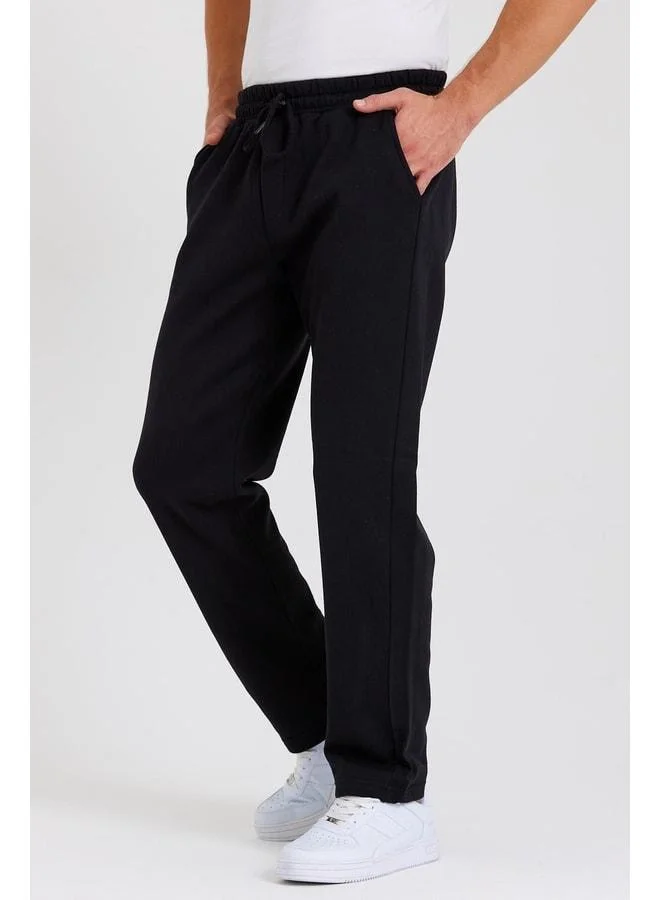 Mmetalic  Black, Anthracite, Navy and Gray Men’s Straight-Leg Sweatpants Set of 4 with Back Pocket and Label Detail, Cotton Lined. for Men | Best Price UAE