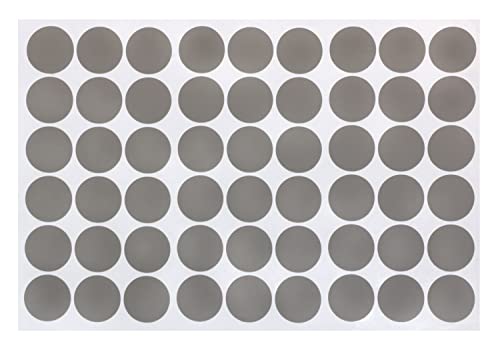 Mini Skater 083Adhesive Screw Hole Stickers 1 Sheet 54Pcs PVC Cover Caps DustProof Furniture Stickers for Wall Cabinets Desk Screws Gray