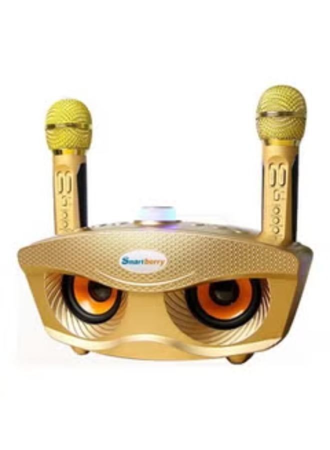 Portable Bluetooth Speaker With Dual Microphone Gold - Image 1