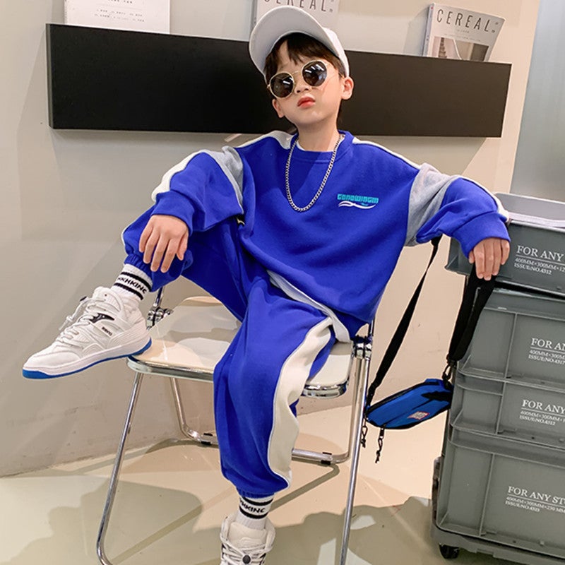 Boys Sporty Cool Spring Outfit Set Blue  - Image 1