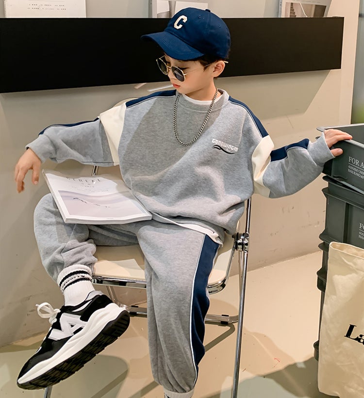 Boys Sporty Cool Spring Outfit Set Blue  - Image 2