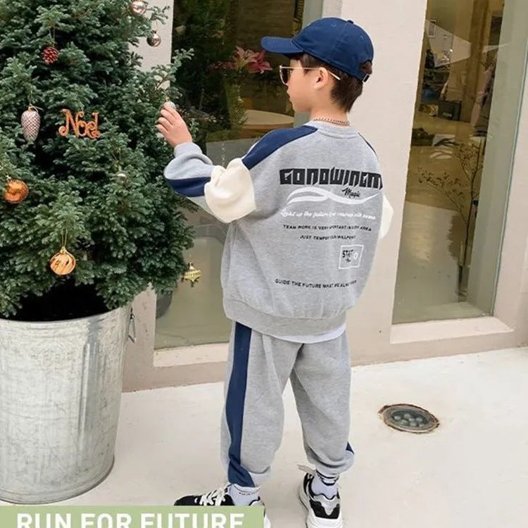 Boys Sporty Cool Spring Outfit Set Blue  - Image 5