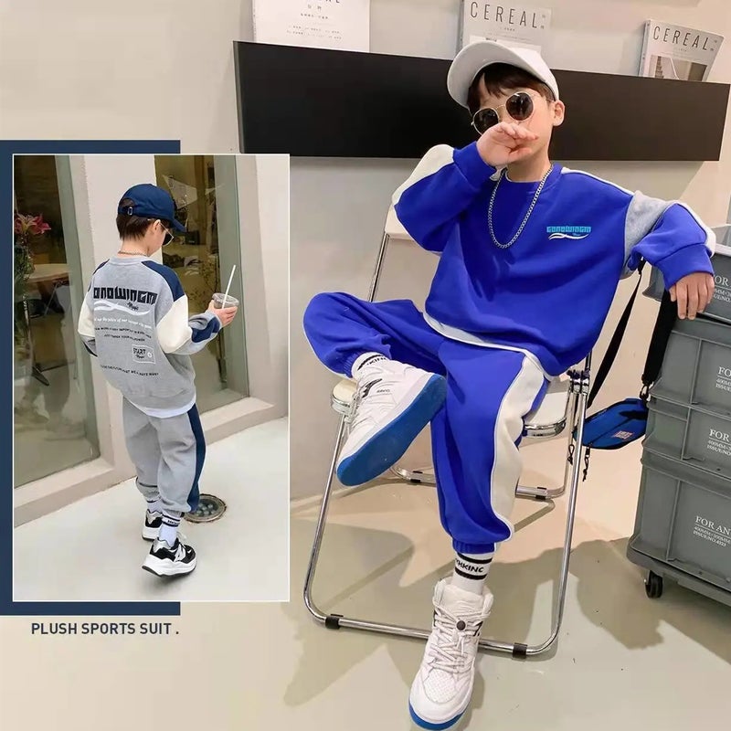 Boys Sporty Cool Spring Outfit Set Blue  - Image 4