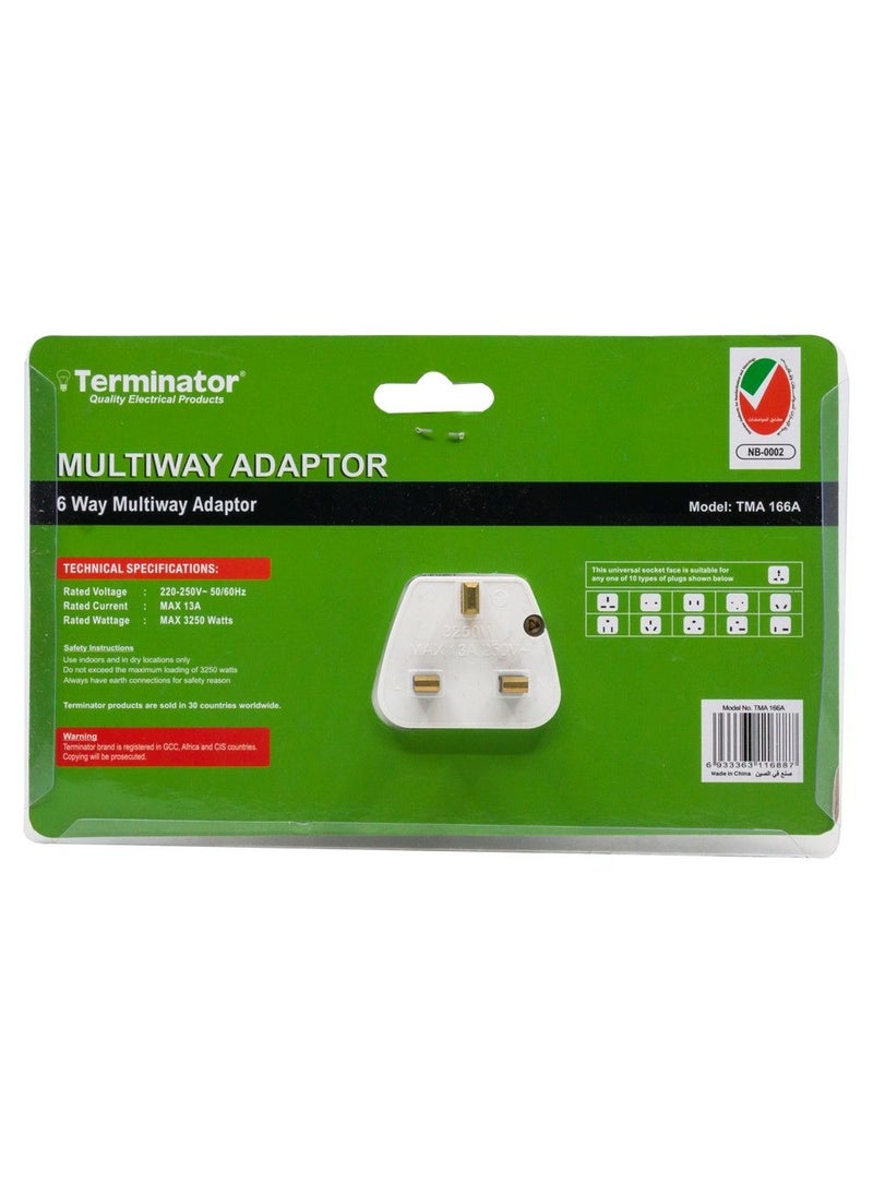 Terminator Terminator 6 Way Universal Multiway Adaptor  - Image 2