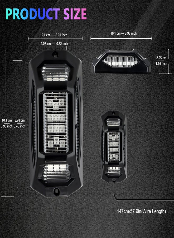 LED Rock Lights 6pcs Multicolor LED Lights Wide Angle 150° IP68 Waterproof with APP BT Sync with Music Function for SUV ATV UTV - Image 3