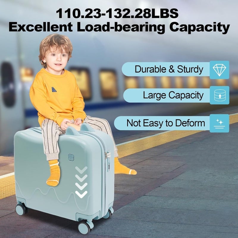 Ride on Suitcase with Spinner Wheels, Luggage With Lock for Girls and Boys, Toddler Ride on Luggage for Study Tours, Outings, Trips - Image 2