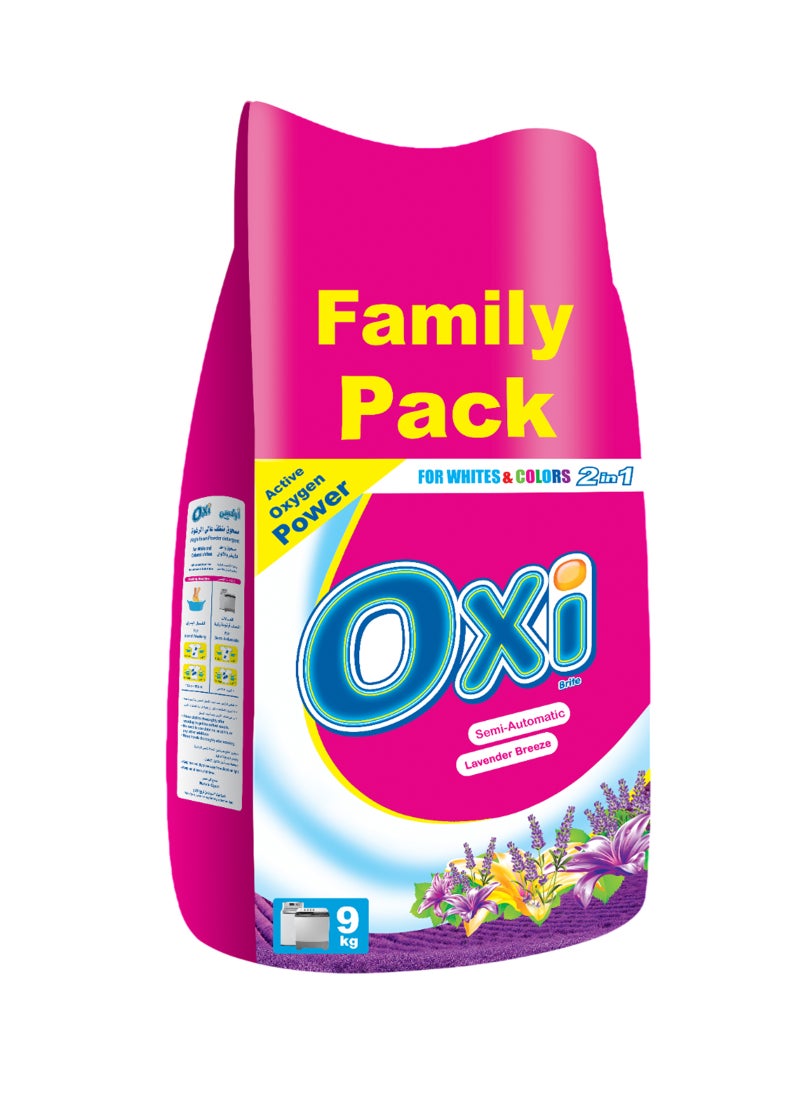 أوكسي مسحوق غسيل نصف أوتوماتيكي برائحة نسيم اللافندر 9كجم