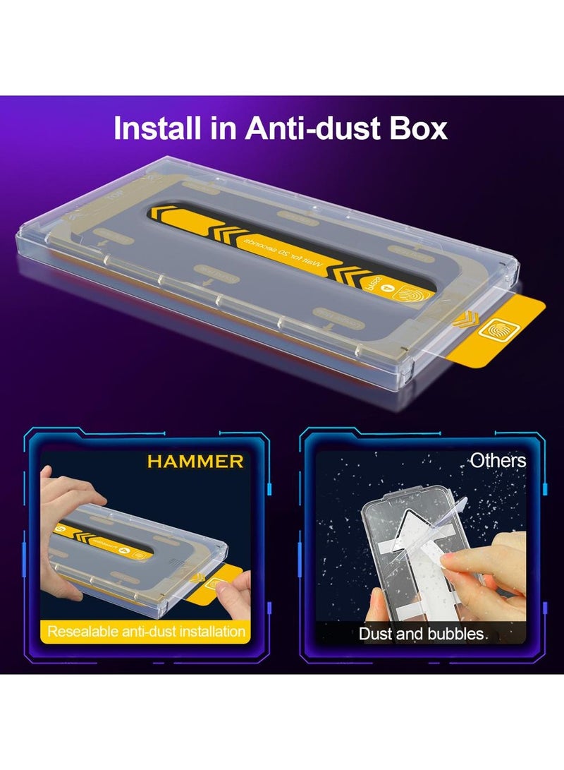 Hammer strong protection, easy to install and use, tempered glass, self-assembly, suitable for iPhone 14 Pro models, transparent color - Image 4