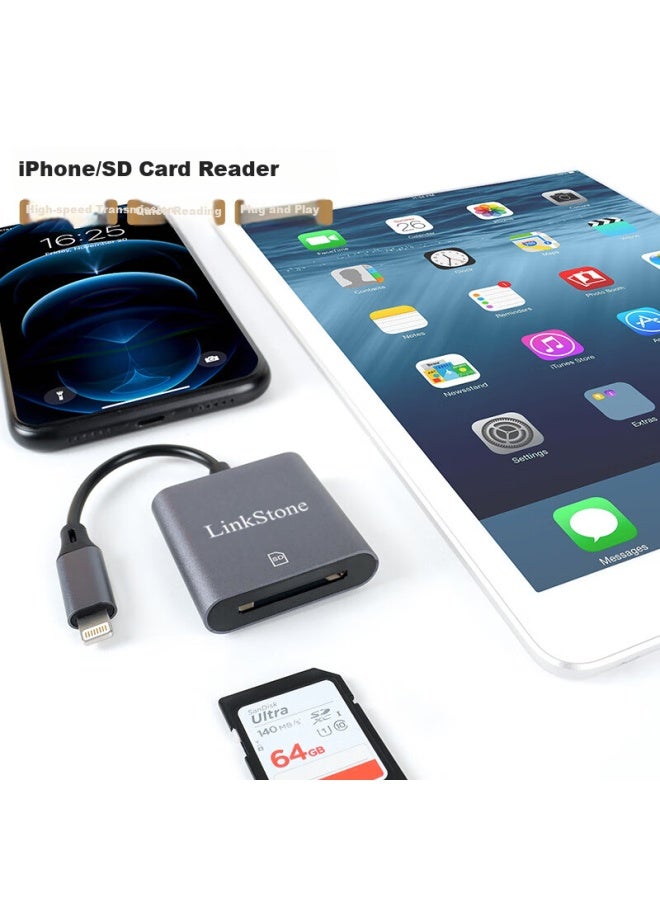 Linkstone Liantuo Apple Phone Card Reader, Sd Card Storage Card, Camera, Iphone External Tf Memory Card, Lightning Interface, Card Insertion, Transfer And Conversion - Image 1