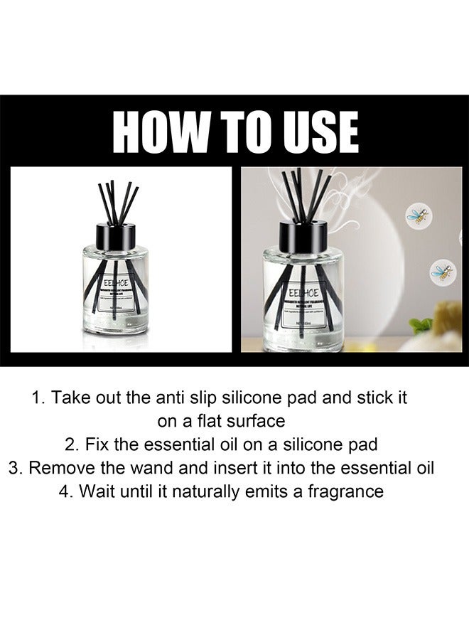 Flower Reed Diffuser with Incense Diffuser Sticks Luxury Elegant Odor Eliminator Air Freshener with Aromatherapy Essential Oil for Car Home Office Bedroom Gift 100ml