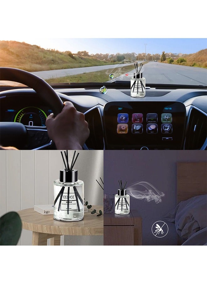 Flower Reed Diffuser with Incense Diffuser Sticks Luxury Elegant Odor Eliminator Air Freshener with Aromatherapy Essential Oil for Car Home Office Bedroom Gift 100ml