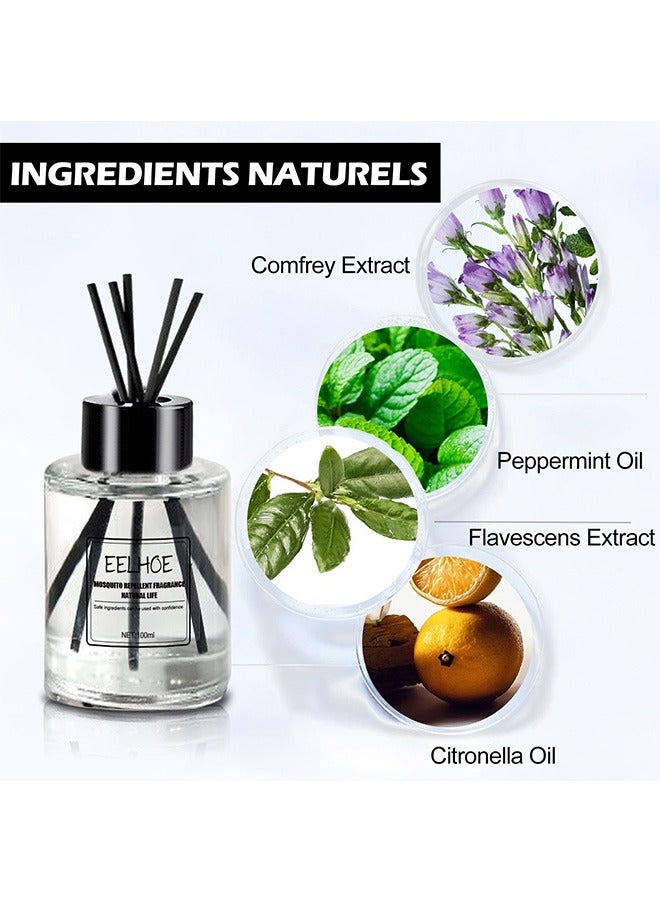 Flower Reed Diffuser with Incense Diffuser Sticks Luxury Elegant Odor Eliminator Air Freshener with Aromatherapy Essential Oil for Car Home Office Bedroom Gift 100ml