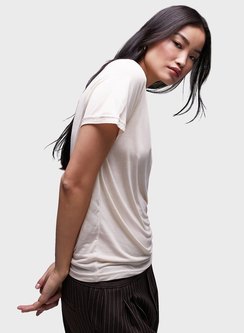 توب شوب تيشيرت محبوك برقبة دائرية  - Image 1