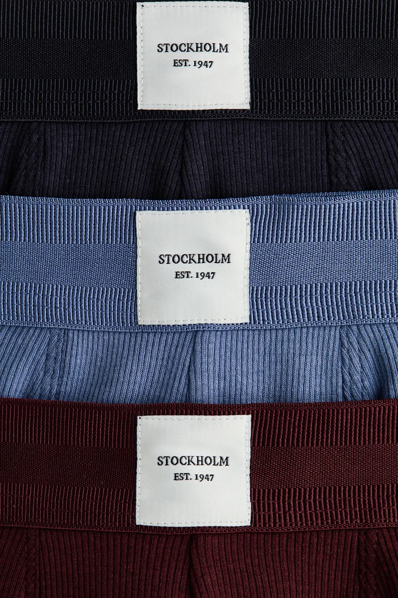 H&M  3-pack ribbed short trunks for Men | Best Price UAE