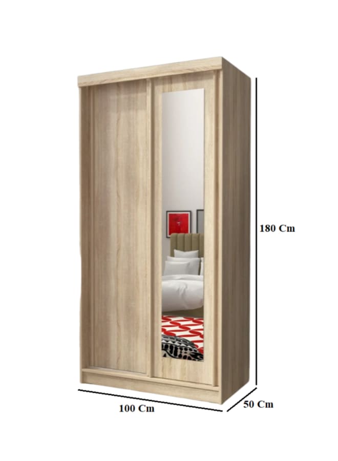 Retro Wardrobe 100x50x180cm - Beige - Image 3