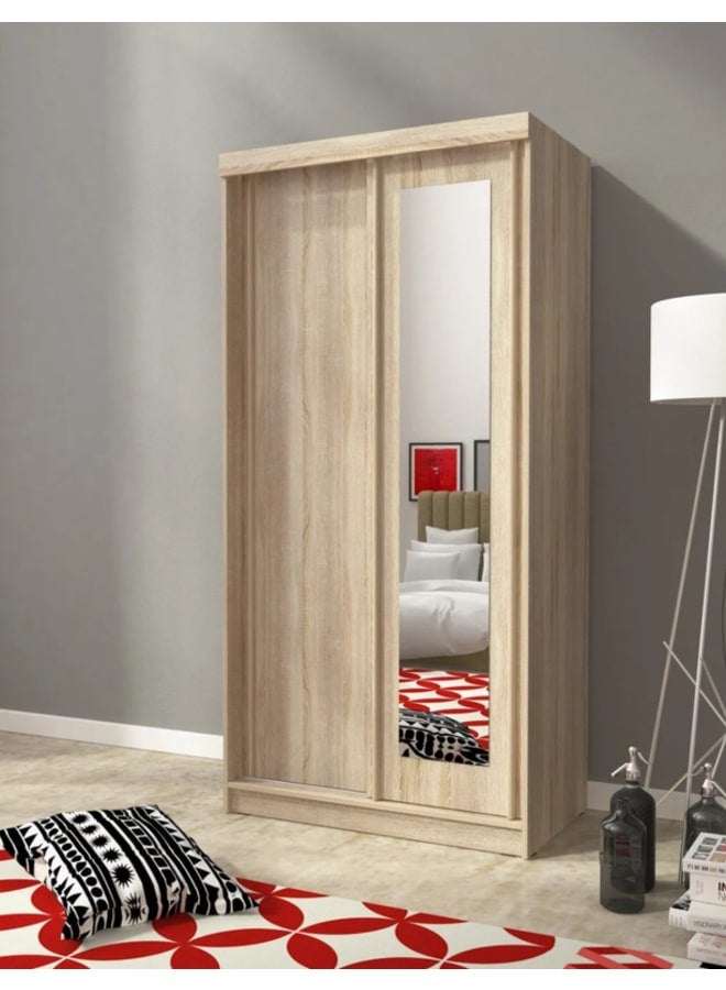 Retro Wardrobe 100x50x180cm - Beige - Image 1