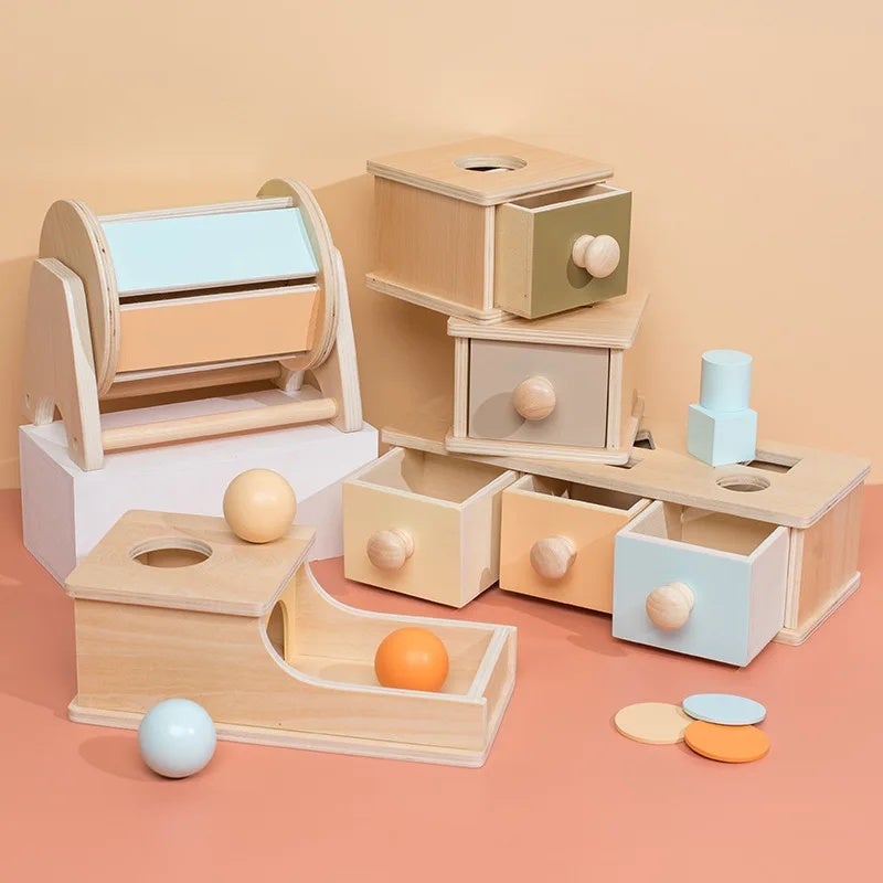Montessori Baby Toys Wooden Coin Box Drawer Game Learning Early Education Preschool Training Teaching Kids Aids Toys - Image 3