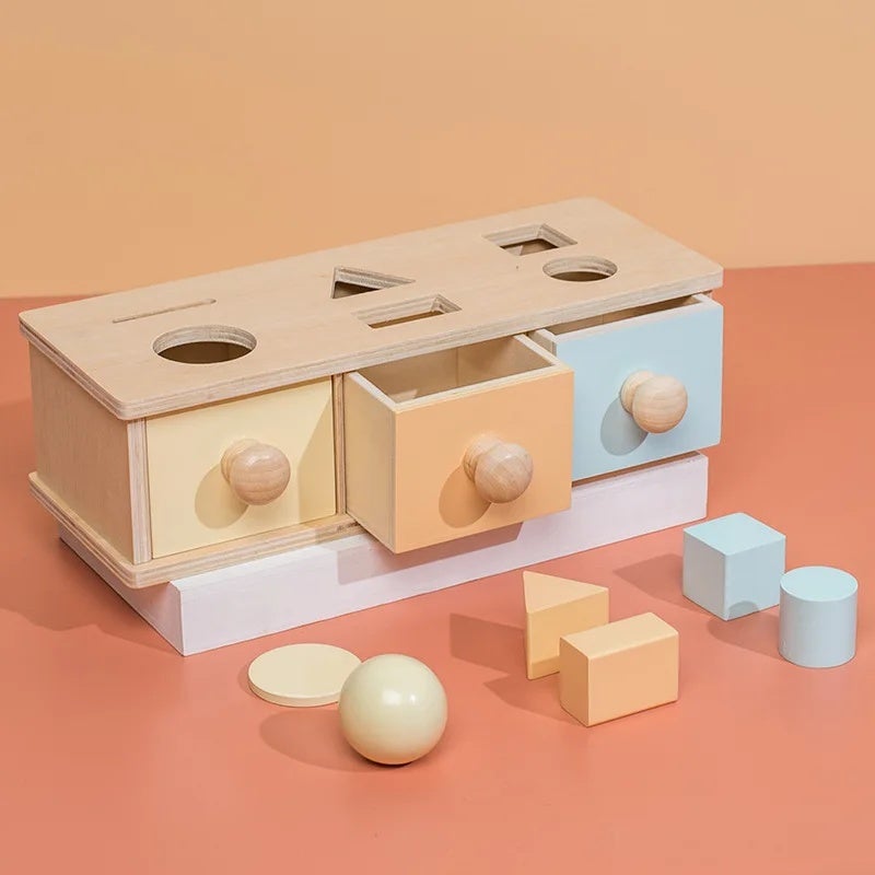 Montessori Baby Toys Wooden Coin Box Drawer Game Learning Early Education Preschool Training Teaching Kids Aids Toys - Image 1