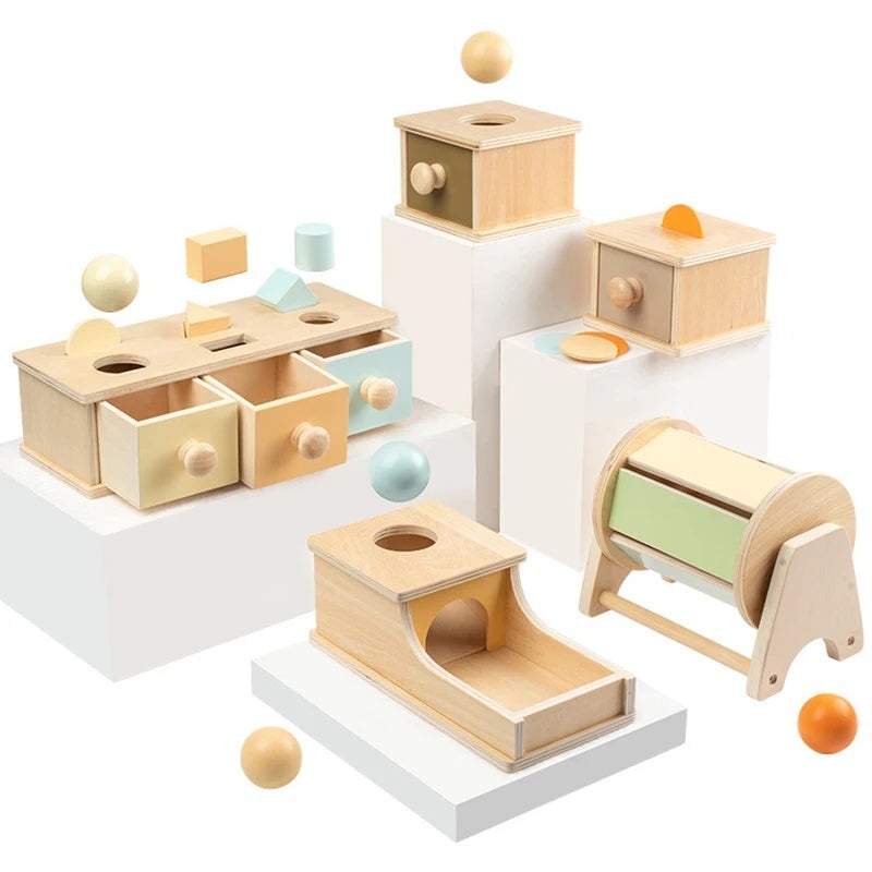 Montessori Baby Toys Wooden Coin Box Drawer Game Learning Early Education Preschool Training Teaching Kids Aids Toys - Image 2