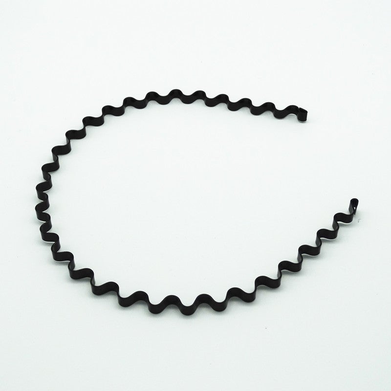 Generic Iron black bottom wave spiral sports head hoop head buckle bath fine hairpin mens and girls universal wash hair hoop wholesale 6mm wave single price 